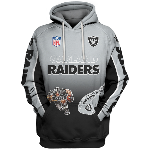 Oakland Raiders Name In Sleeve 3D Pullover Hoodie
