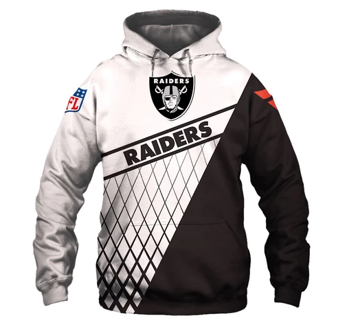 Oakland Raiders Top Logo 3D Pullover Hoodie