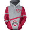 Ohio State Buckeyes Heart In Chest 3D Pullover Hoodie