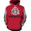 Ohio State Buckeyes Logo 3D Printed Pullover Hoodie
