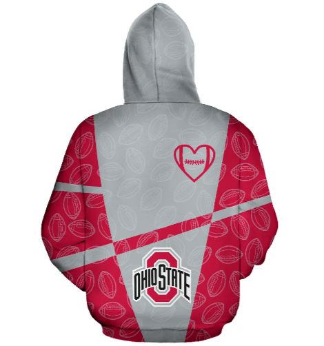 Ohio State Buckeyes Logo 3D Zipper Hoodie Jacket - Image 2