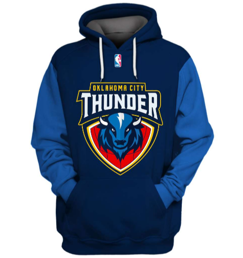 Oklahoma City Thunder Logo 3D Printed Pullover Hoodie
