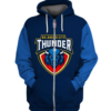 Oklahoma City Thunder Logo 3D Printed Zipper Hoodie Jacket