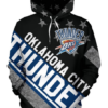 Oklahoma City Thunder Stripe With Stars 3D Printed Pullover Hoodie