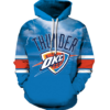 Oklahoma City Thunder Stylized Logo 3D Printed Pullover Hoodie