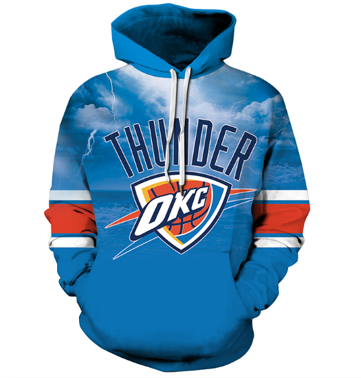 Oklahoma City Thunder Stylized Logo 3D Printed Pullover Hoodie