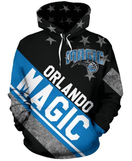 Orlando Magic Stripe With Stars 3D Printed Pullover Hoodie