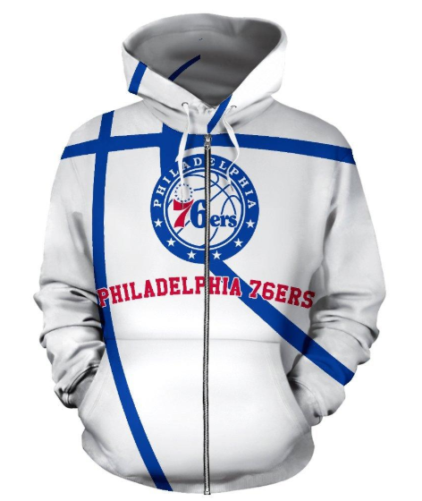 Philadelphia 76ers Simple 3D Printed Zipper Hoodie Jacket