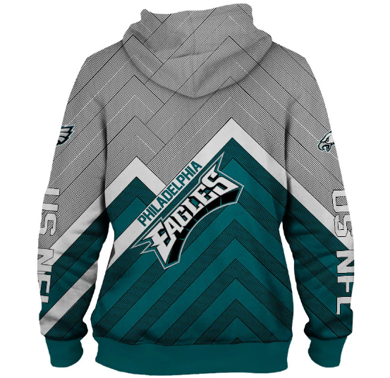 Philadelphia Eagles 3D Logo Name Printed Pullover Hoodie - Image 2
