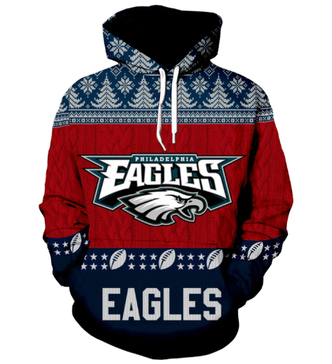 Philadelphia Eagles 3D Pattern Pullover Hoodie