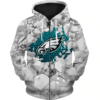 Philadelphia Eagles Beehives Pattern 3D Zipper Hoodie Jacket