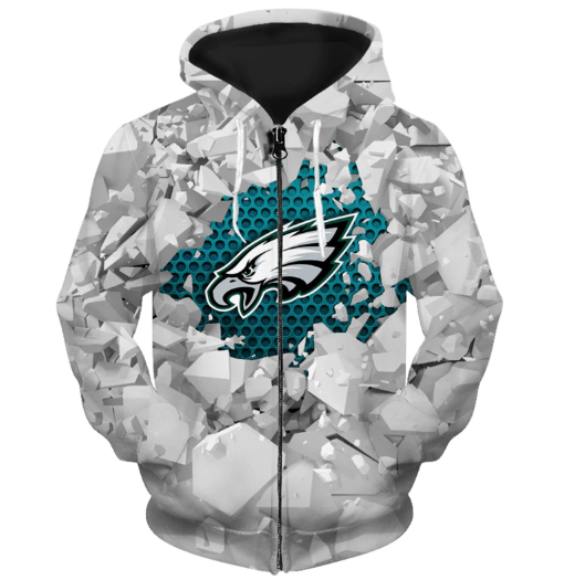 Philadelphia Eagles Beehives Pattern 3D Zipper Hoodie Jacket