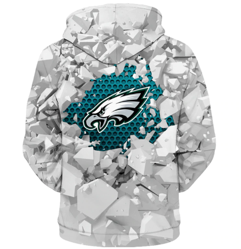 Philadelphia Eagles Beehives Pattern 3D Zipper Hoodie Jacket - Image 2