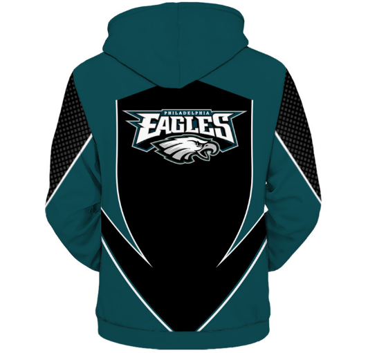 Philadelphia Eagles Middle Logo 3D Printed Zipper Hoodie Jacket - Image 2