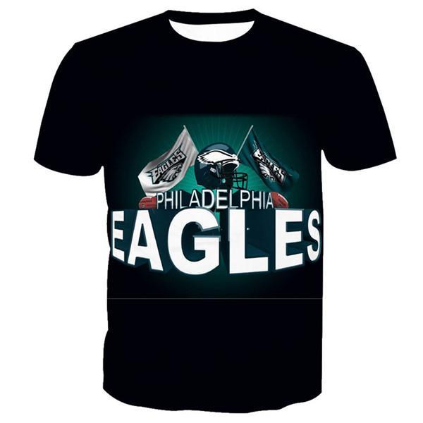 Philadelphia Eagles Stylized Black Logo 3D T-Shirt