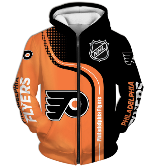Philadelphia Flyers Half Color 3D Printed Zipper Hoodie Jacket