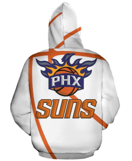 Phoenix Suns Simple 3D Printed Zipper Hoodie Jacket - Image 2