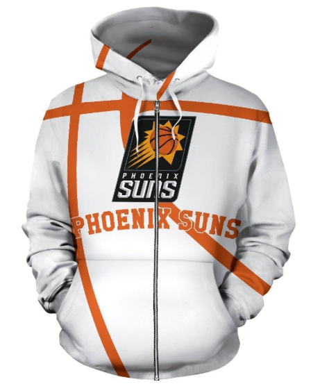 Phoenix Suns Simple 3D Printed Zipper Hoodie Jacket