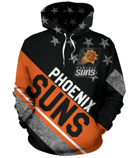 Phoenix Suns Stripe With Stars 3D Printed Pullover Hoodie