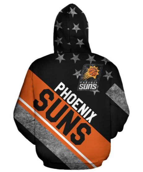 Phoenix Suns Stripe With Stars 3D Printed Pullover Hoodie - Image 2
