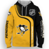 Pittsburgh Penguins Half Color 3D Printed Pullover Hoodie