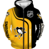 Pittsburgh Penguins Half Color 3D Printed Zipper Hoodie Jacket