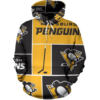 Pittsburgh Penguins Square Pattern 3D Pullover Hoodie