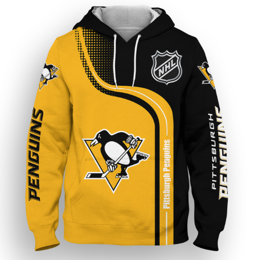Pittsburgh Penguins Symbol Yellow 3D Pullover Hoodie