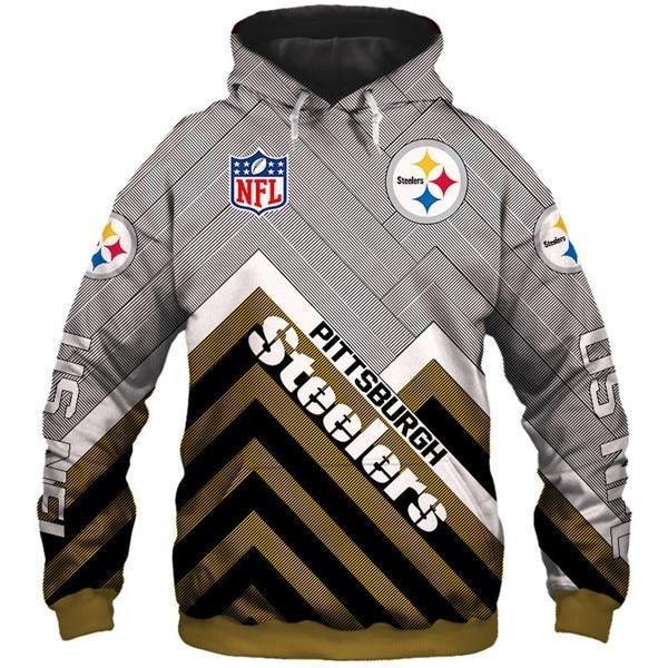 Pittsburgh Steelers 3D Logo Name Printed Pullover Hoodie