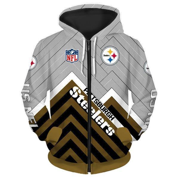 Pittsburgh Steelers 3D Zipper Hoodie Jacket