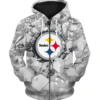 Pittsburgh Steelers Beehives Pattern 3D Zipper Hoodie Jacket