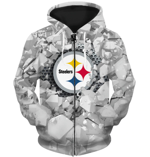 Pittsburgh Steelers Beehives Pattern 3D Zipper Hoodie Jacket