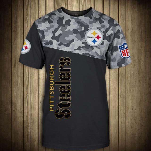 Pittsburgh Steelers Half Camo 3D T-Shirt
