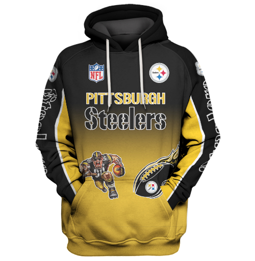 Pittsburgh Steelers Name In Sleeve 3D Pullover Hoodie
