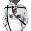 Portland Trail Blazers Simple 3D Printed Pullover Hoodie