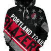 Portland Trail Blazers Stripe With Stars 3D Printed Pullover Hoodie