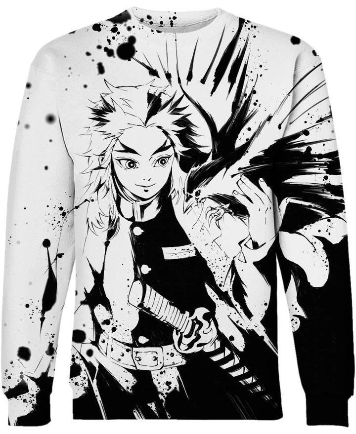 Rengoku Kyoujurou - Demon Slayer - Kimetsu No Yaiba 3D Crewneck Sweatshirt V2