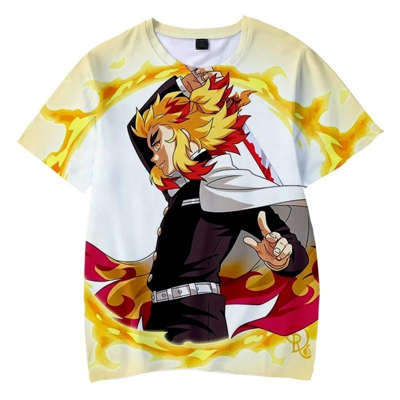 Rengoku Kyoujurou - Demon Slayer - Kimetsu No Yaiba 3D T-Shirt V2