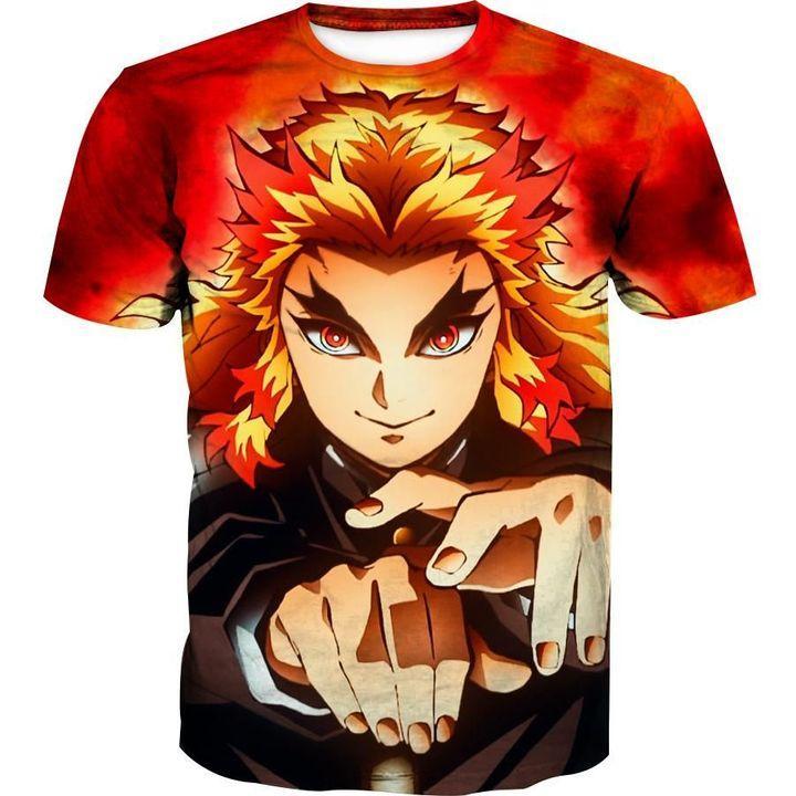 Rengoku Kyoujurou - Demon Slayer - Kimetsu No Yaiba 3D T-Shirt V5