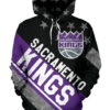 Sacramento Kings Stripe With Stars 3D Printed Pullover Hoodie