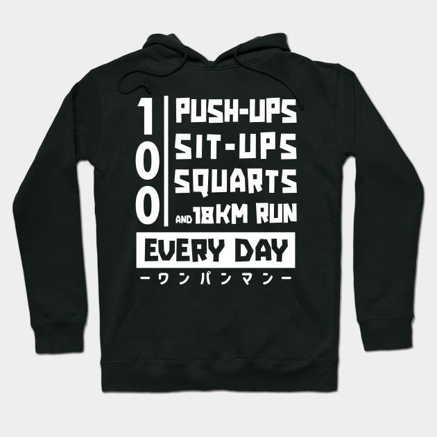 Saitama Training Workout - One Punch Man - Wanpanman Pullover Hoodie Sweatshirt V2