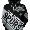 San Antonio Spurs Stripe With Stars 3D Printed Pullover Hoodie