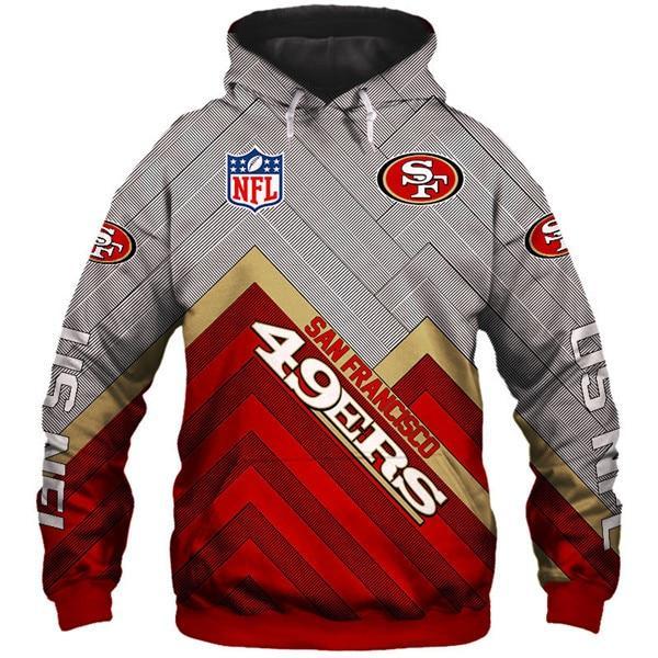 San Francisco 49ers 3D Logo Name Printed Pullover Hoodie