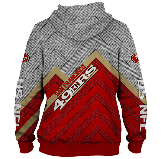 San Francisco 49ers 3D Logo Name Printed Pullover Hoodie - Image 2