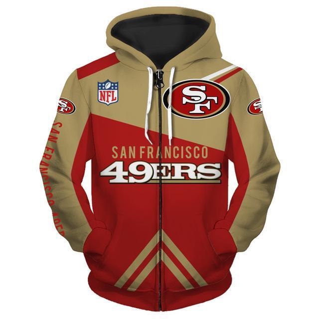 San Francisco 49ers 3D Zipper Hoodie Jacket