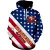 San Francisco 49ers American Flag 3D Printed Pullover Hoodie