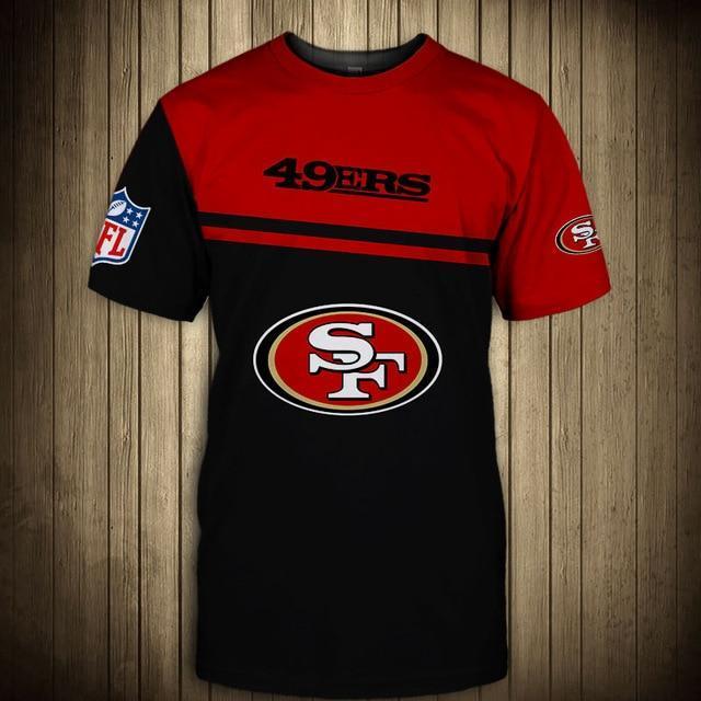 San Francisco 49ers Difference Colors In Two Hands 3D T-Shirt