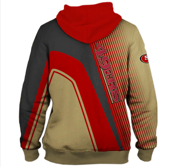 San Francisco 49ers Hooded Matching Stripe 3D Pullover Hoodie - Image 2