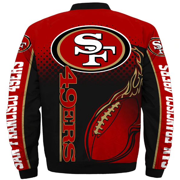 San Francisco 49ers Logo 3D Printed Bomber Jacket - Image 2