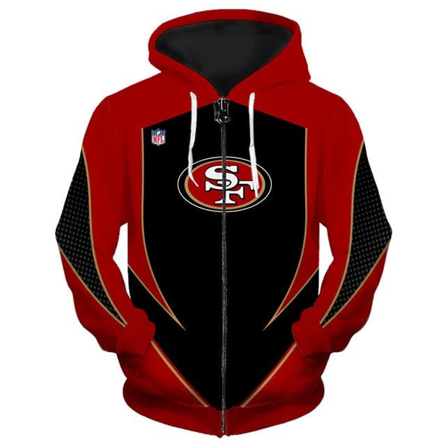 San Francisco 49ers Middle Logo 3D Printed Zipper Hoodie Jacket